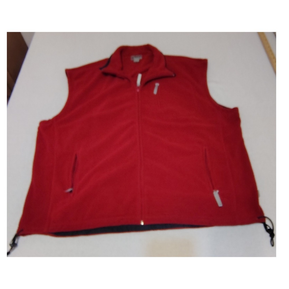 Alpine Design Men's Red‎ Fleece Vest Size XXL Zip Front Pockets Drawstring